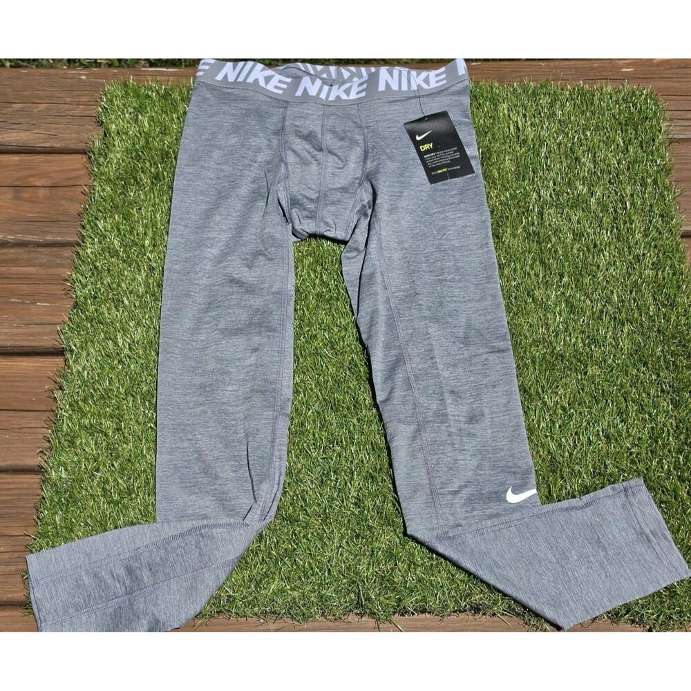 Nike Dri Fit Gray Compression Leggings Pants Mens Size Med NWT